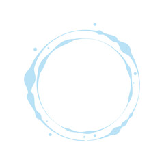 Water Ripple Light Blue Round Frame &ndash; 水紋 水色 丸 フレーム_PNG