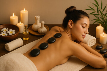 spa wellness relaxation massage stones
