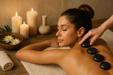 spa wellness relaxation massage stones