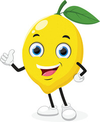 Cute lemon cartoon mascot characters
