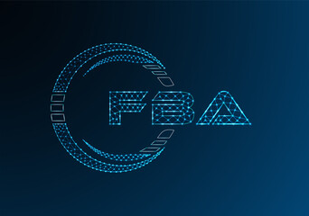FBA low poly letter logo vector design. FBA lower poly logo design.