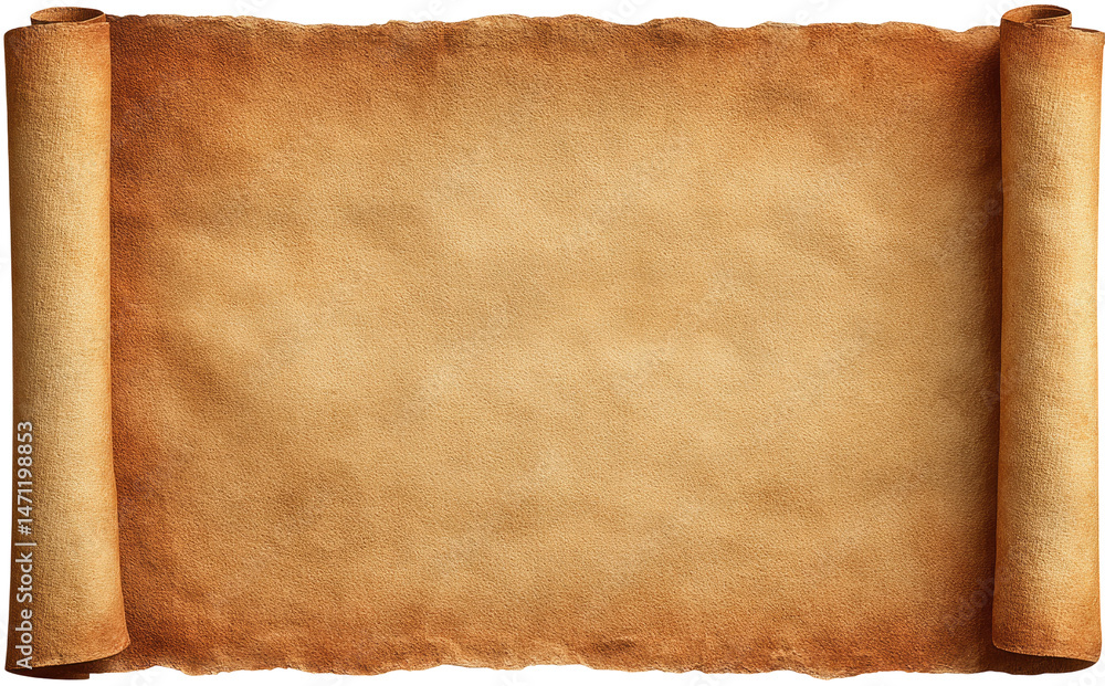 Aufkleber aged parchment scroll on transparent background ideal for design projects
