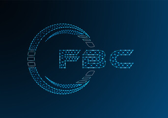 FBC low poly letter logo vector design. FBC lower poly logo design.