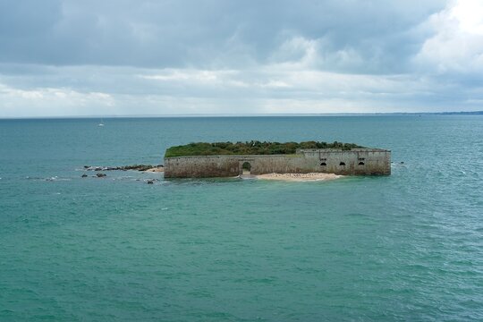 Saint-Vaast-la-Hougue France - 18 September 2023 - Fortified island part of Vauban defense at Tatihou Island (Fort de Ilet)