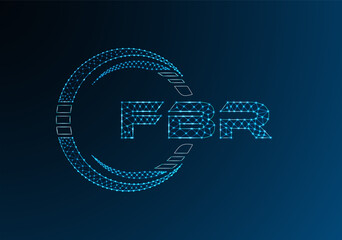 FBR low poly letter logo vector design. FBR lower poly logo design.