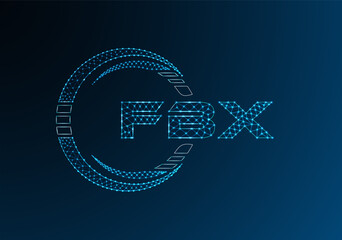 FBX low poly letter logo vector design. FBX lower poly logo design.