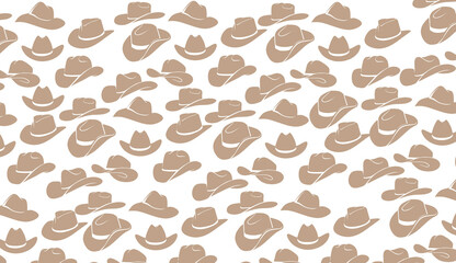 Seamless patterns with various trendy doodle doodle trendy ink hats. BACKGROUND Western Desert America. Funky vector illustration.