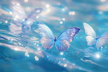 Delicate Butterflies on Water