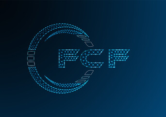 Naklejka premium FCF low poly letter logo vector design. FCF lower poly logo design.