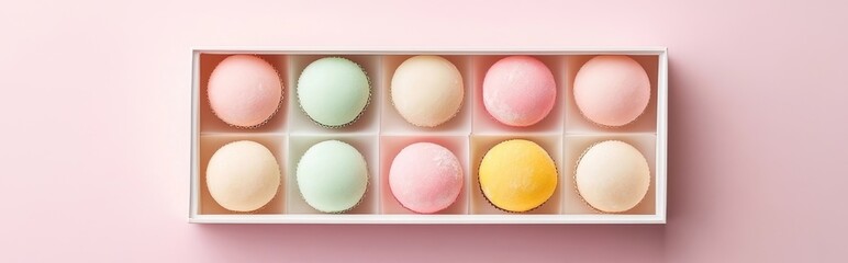 Obraz premium colorful macaroons on wooden background