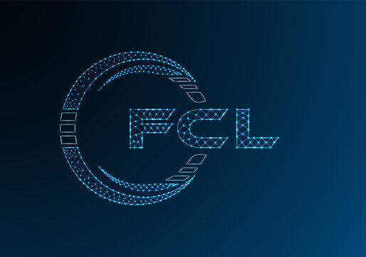FCL low poly letter logo vector design. FCL lower poly logo design.