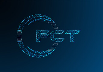 FCT low poly letter logo vector design. FCT lower poly logo design.