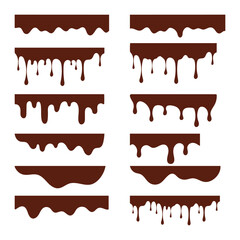 melted chocolate dripping vector 