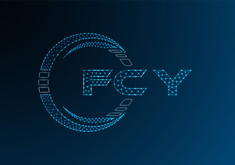 FCY low poly letter logo vector design. FCY lower poly logo design.