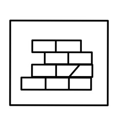 Brickwall line icon vector