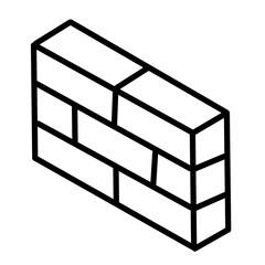 Brickwall line icon vector