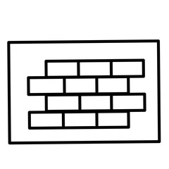 Brickwall line icon vector