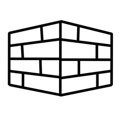 Brickwall line icon vector