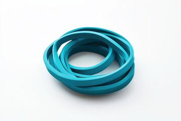 Naklejka premium Teal rubber bands in a circle