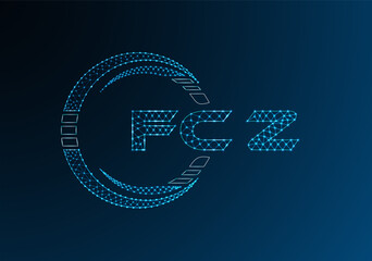 FCZ low poly letter logo vector design. FCZ lower poly logo design.