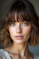 Naklejka premium Direct Gaze Portrait of Young Woman with Natural Lighting