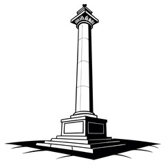  Monumental Column Silhouette , Historic Architectural Structure