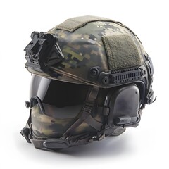 Camo Tactical Helmet with Studio Shot.