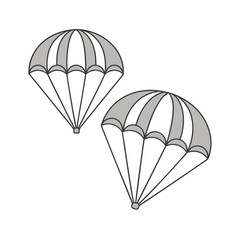 parashoot on the sky white background vector art illustration