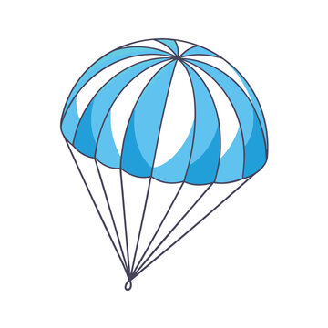 parashoot on the sky white background vector art illustration