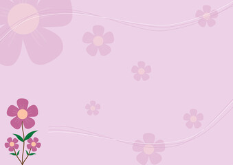 pink background with flowers