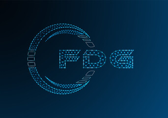 FDG low poly letter logo vector design. FDG lower poly logo design.