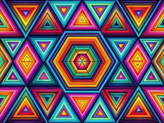 Psychedelic Triangle Pattern Macro Photo, Modern Design