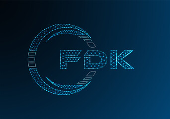 Naklejka premium FDK low poly letter logo vector design. FDK lower poly logo design.