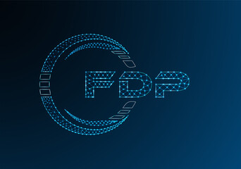 FDP low poly letter logo vector design. FDP lower poly logo design.