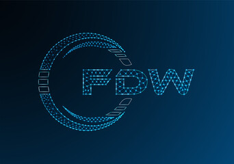 FDW low poly letter logo vector design. FDW lower poly logo design.