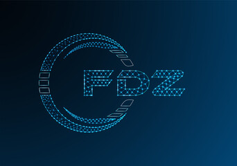 FDZ low poly letter logo vector design. FDZ lower poly logo design.