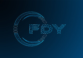 FDY low poly letter logo vector design. FDY lower poly logo design.