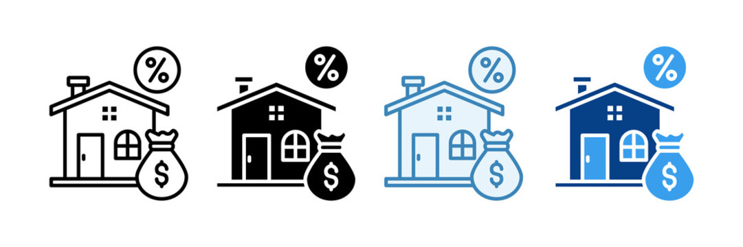 Mortgage Icon Set Multiple Style Collection