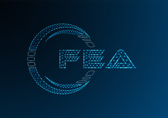 FEA low poly letter logo vector design. FEA lower poly logo design.