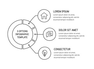 Hand drawn flow chart infographic template with 3 options, vector eps10 illustration