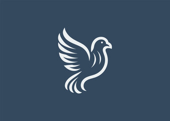 Dove logo for peace, purity, or spiritual and elegant branding.