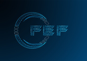 FEF low poly letter logo vector design. FEF lower poly logo design.