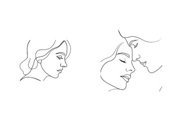 Elegant line drawings of women featuring solitude and intimacy artistic expressions