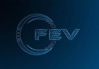 FEV low poly letter logo vector design. FEV lower poly logo design.