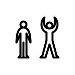 jumping jacks outline icon. workout move line art illustration.