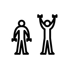 dumbbell workout outline icon. workout move line art illustration.