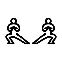 lateral squats outline icon. workout move line art illustration.