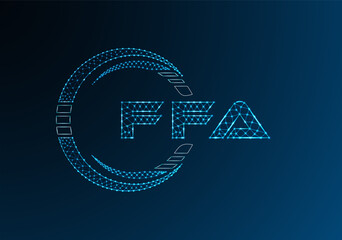 FFA low poly letter logo vector design. FFA lower poly logo design.