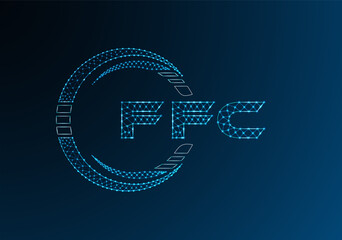 FFC low poly letter logo vector design. FFC lower poly logo design.