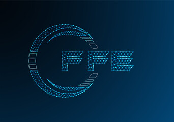 FFE low poly letter logo vector design. FFE lower poly logo design.